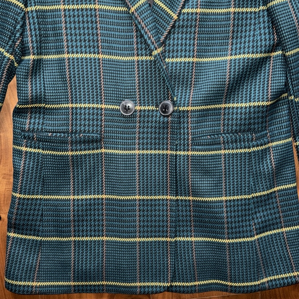 ANINE BING Oversized Blazer / Green Plaid XS - Picture 2 of 8